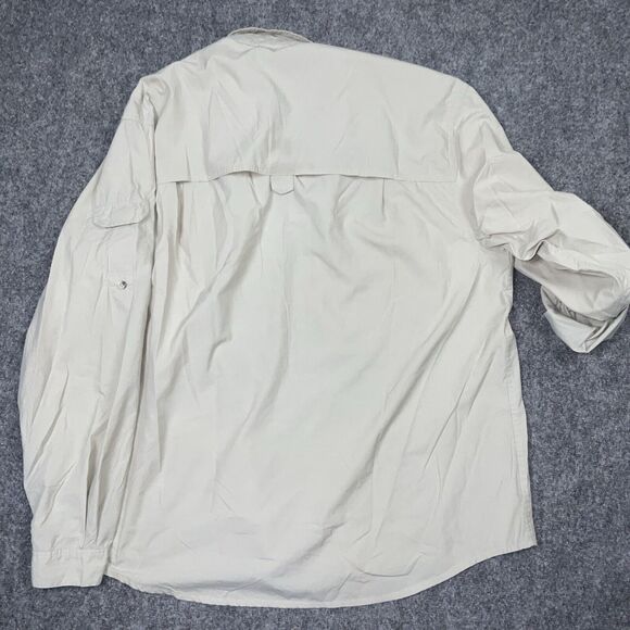 REI Shirt Mens L Beige Button Up Fishing Vented Causal Outdoors - Picture 9 of 13